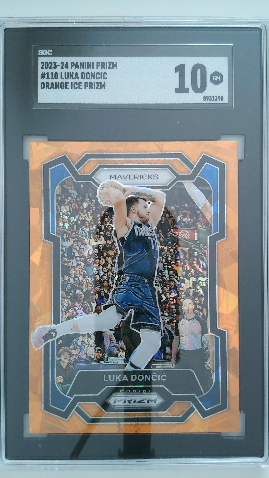 2023-24 Panini Prizm Orange Ice Prizm Luka Doncic #110 SGC 10