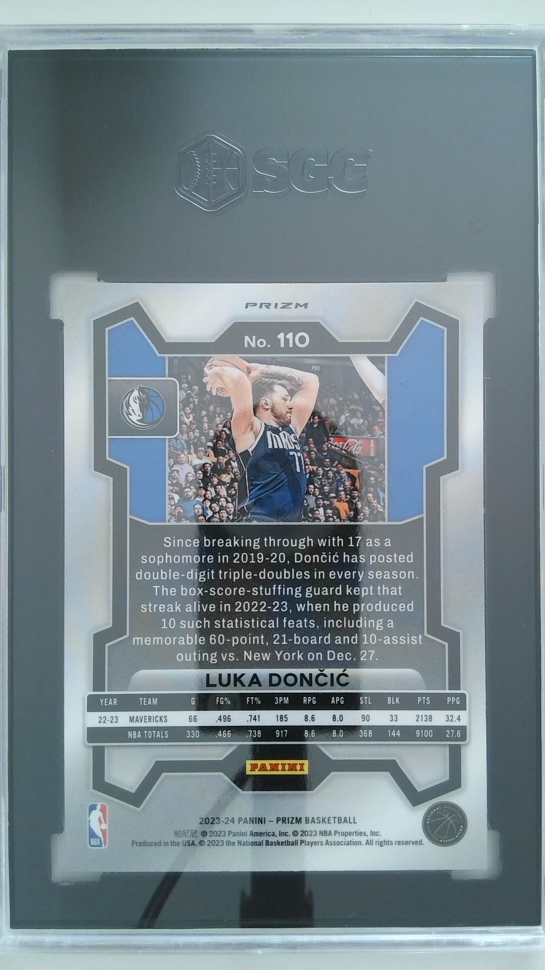 2023-24 Panini Prizm Orange Ice Prizm Luka Doncic #110 SGC 10