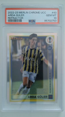 2022-23 Merlin Chrome UCC Refractor Arda Güler #43 RC PSA 10