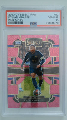 2023-24 Select FIFA Pink Mojo 137/199 Kylian Mbappe #80 PSA 10
