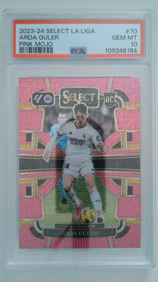 2023-24 Select La Liga Pink Mojo 079/115 Arda Güler #70 RC PSA 10