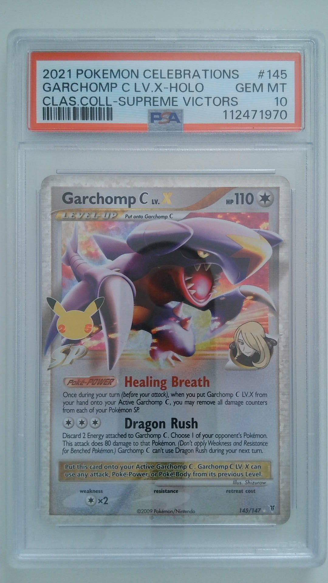 2021 Pokemon Celebrations Clas. Coll-Supreme Victors Garchomp C LV.X-Holo #145 PSA 10