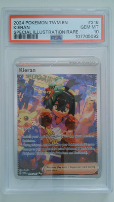 2024 Pokemon TWM EN Special Illustration Rare Kieran #218 PSA 10