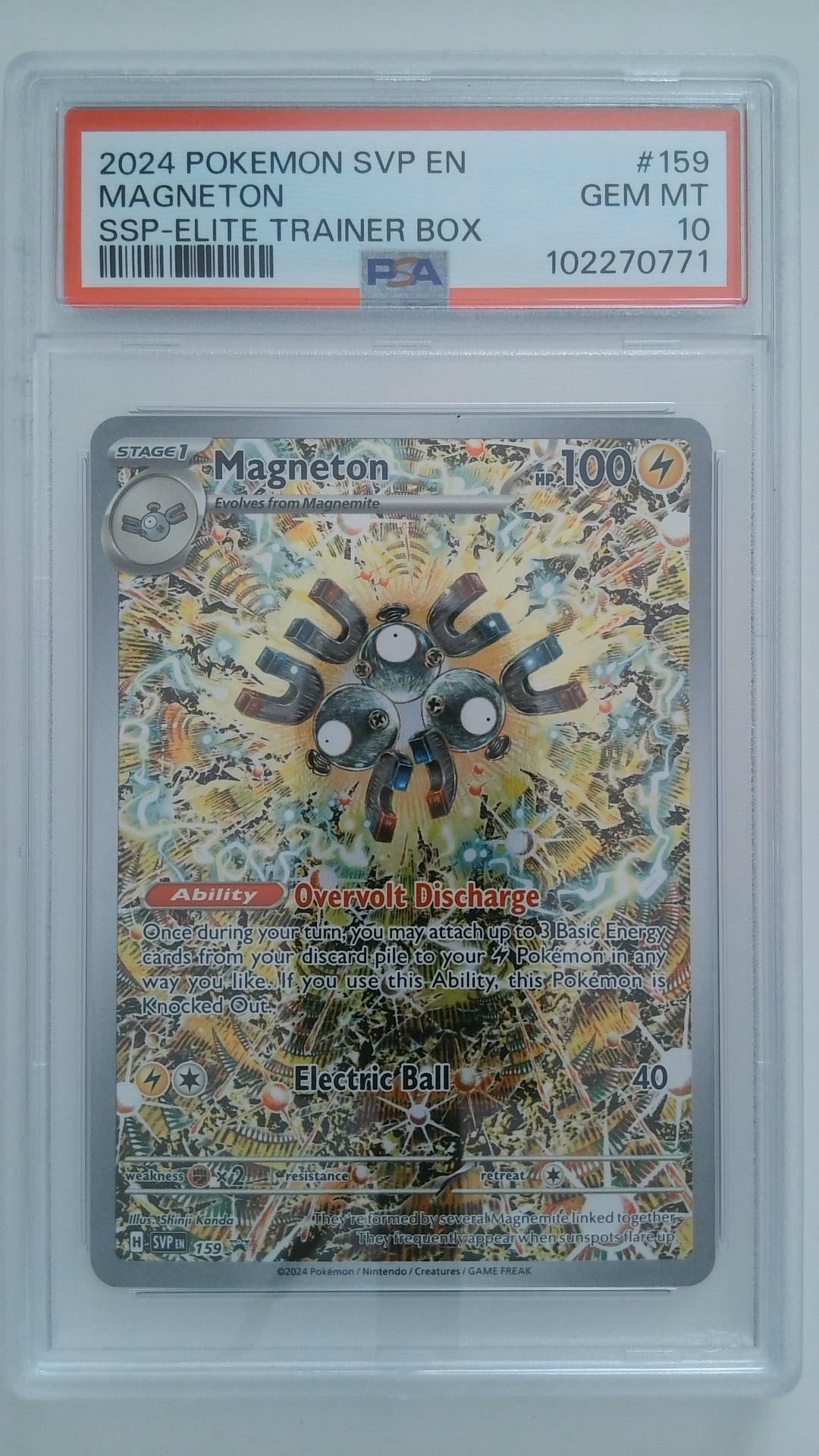 2024 Pokemon SVP EN SSP-Elite Trainer Box Magneton #159 PSA 10