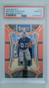 2023 Select Red Disco Prizm 10/49 Michael Strahan #472 PSA 10