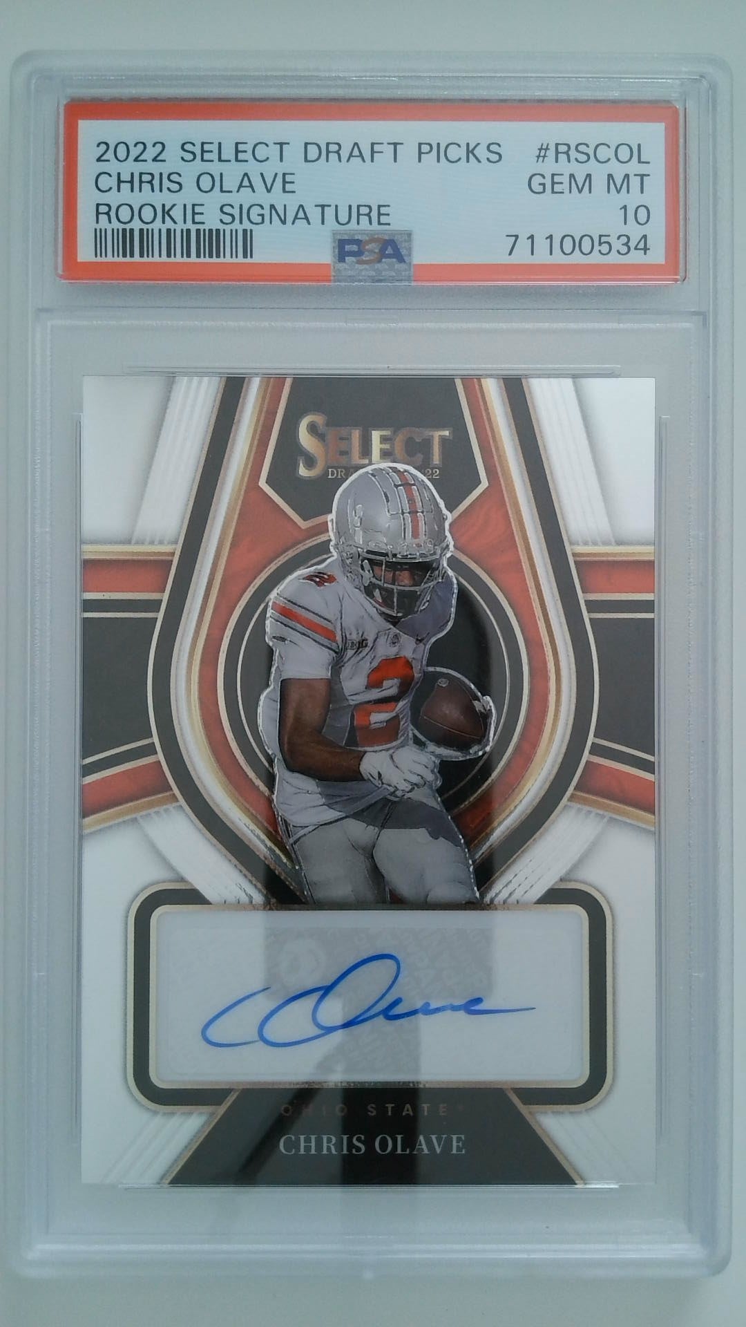 2022 Select Draft Picks Rookie Signature Chris Olave #RSCOL PSA 10