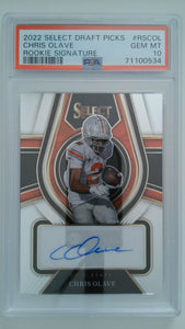 2022 Select Draft Picks Rookie Signature Chris Olave #RSCOL PSA 10