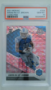 2021 Mosaic Camo Pink Amon-Ra St. Brown #328 RC PSA 10