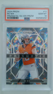 2024 Prizm Prizmatic-Silver-Prizm Bo Nix #11 RC PSA 10