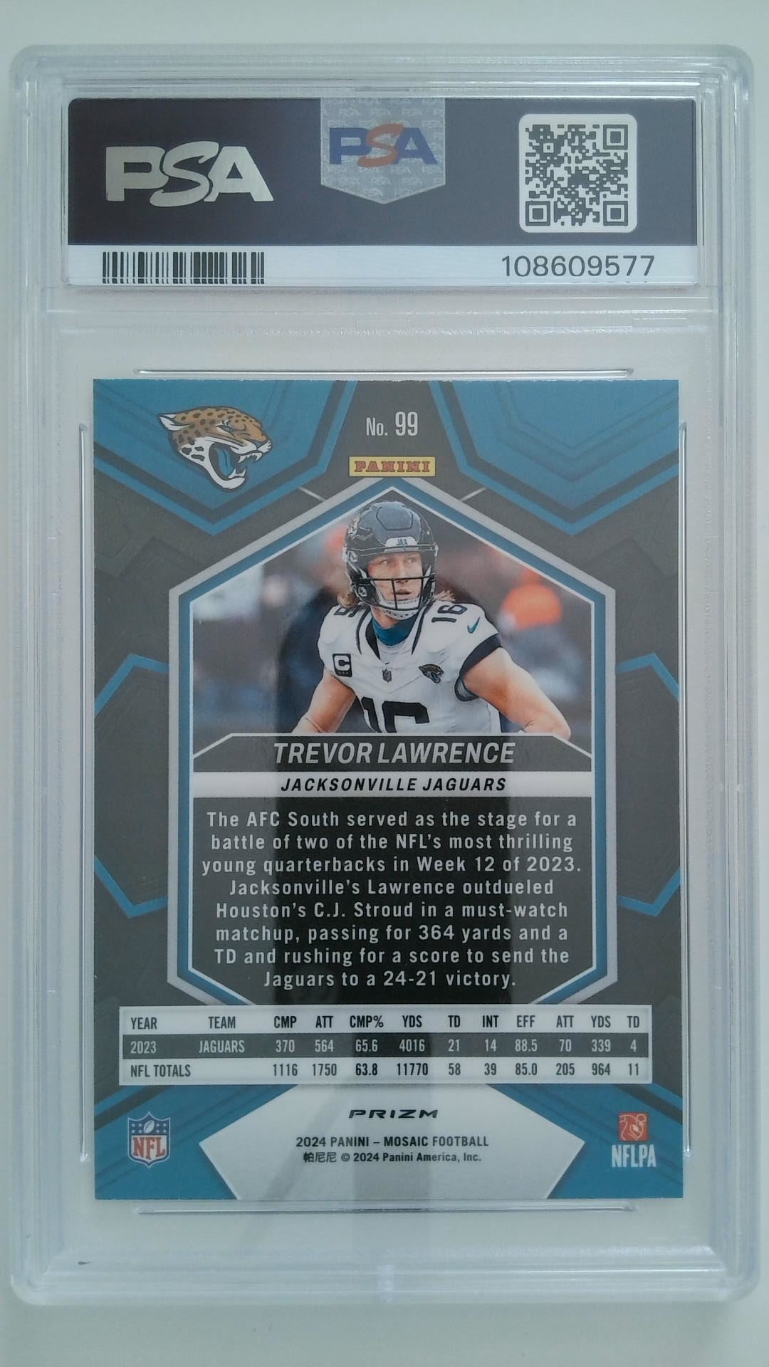 2024 Mosaic Genesis Trevor Lawrence #99 PSA 10