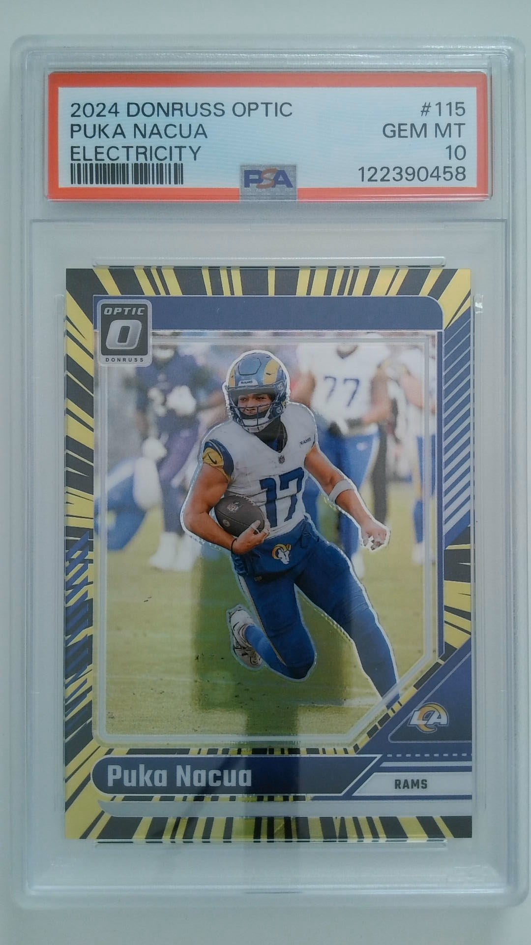 2024 Donruss Optic Electricity Puka Nacua #115 PSA 10