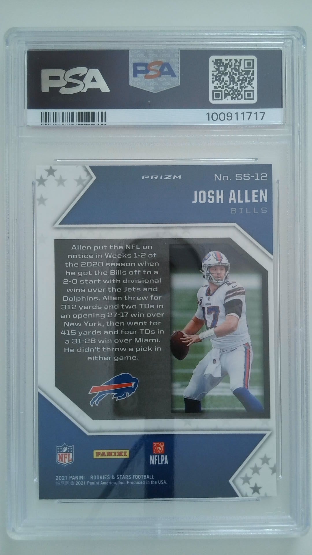 2021 Panini R&S Star Studded-Red Scope Josh Allen #SS-12 PSA 10