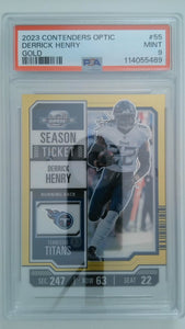 2023 Contenders Optic Gold 04/10 Derrick Henry #55 PSA 9