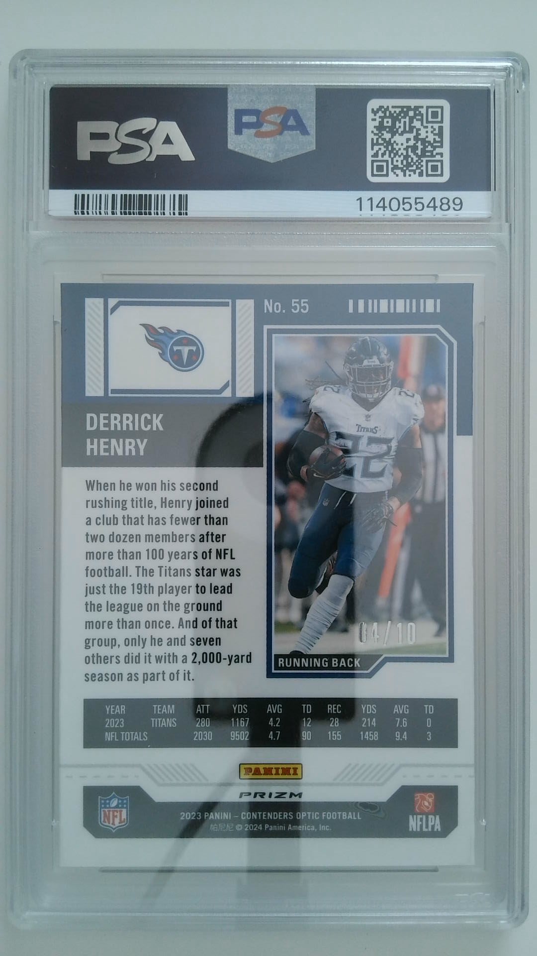 2023 Contenders Optic Gold 04/10 Derrick Henry #55 PSA 9