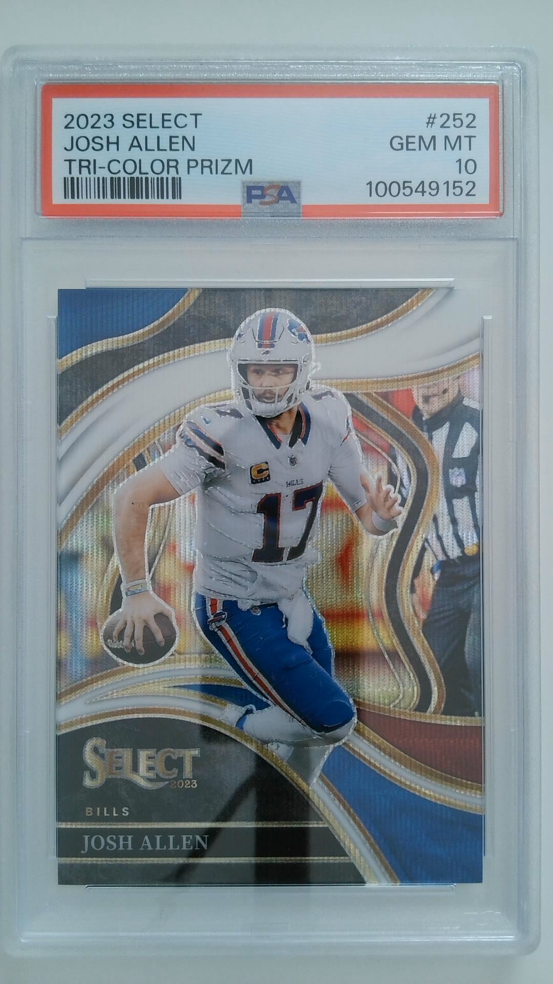 2023 Select Tri-Color Prizm 014/149 Josh Allen #252 PSA 10