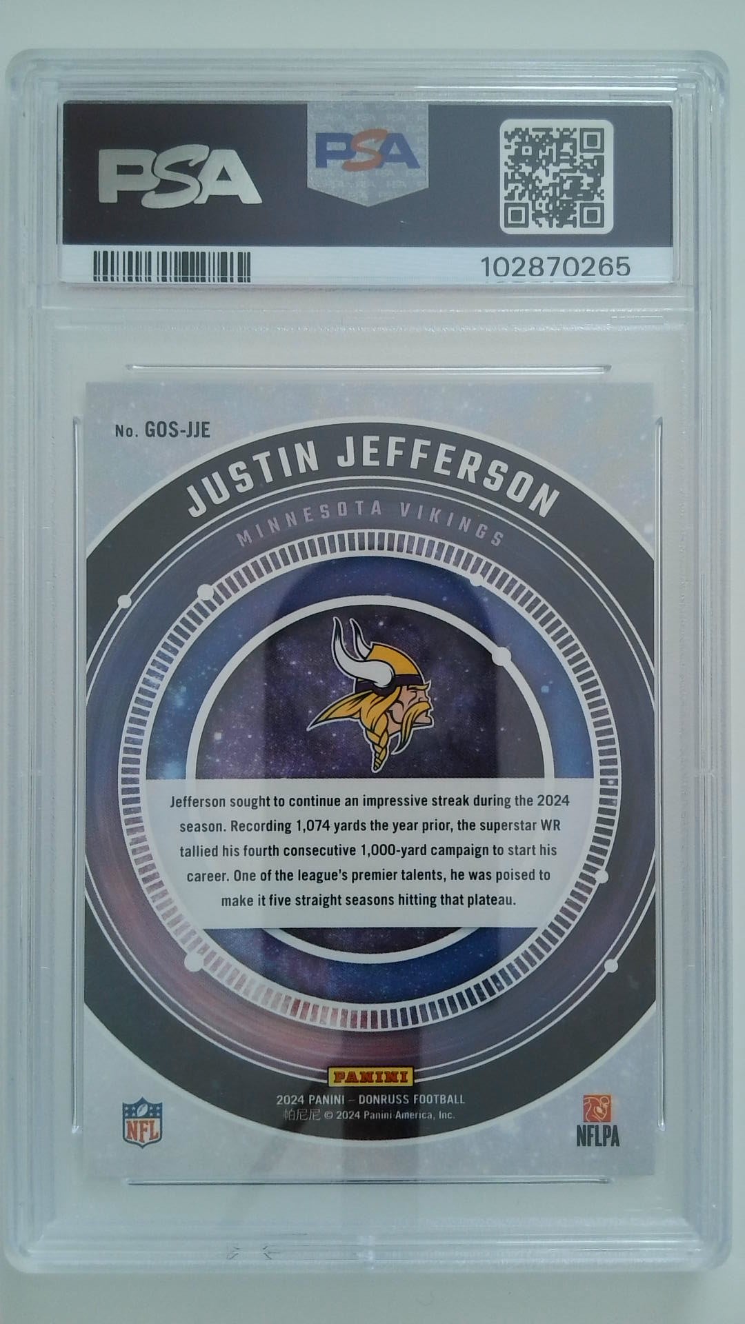 2024 Donruss Galaxy of Stars Justin Jefferson #GOSJJE PSA 10
