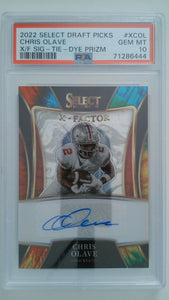2022 Select Draft Picks X/F SIG - Tie - Dye Prizm 02/25 Chris Olave #XCOL PSA 10