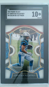2020 Panini Select Tri Color Die-Cut Prizm Christian McCaffrey #7 SGC 10