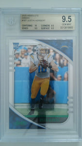 2020 Absolute Green Justin Herbert #167 RC BGS 9.5