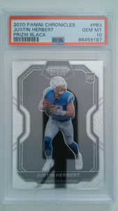 2020 Panini Chronicles Prizm Black Justin Herbert #PB3 RC PSA 10