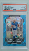 2024 Prizm Emergent-Blue Ice 78/99 Ladd McConkey #13 RC PSA 10