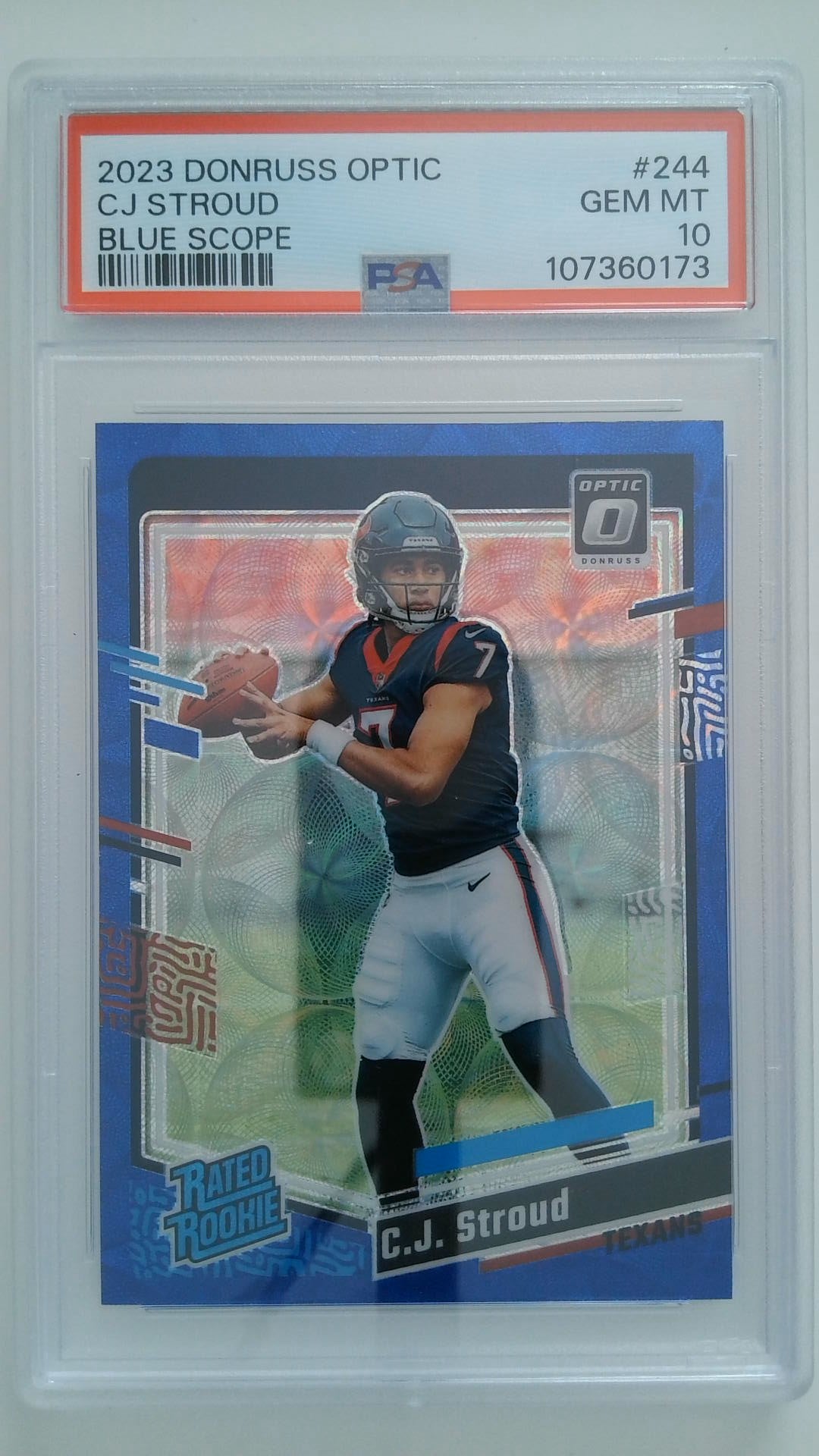 2023 Donruss Optic Blue Scope CJ Stroud #244 RC PSA 10