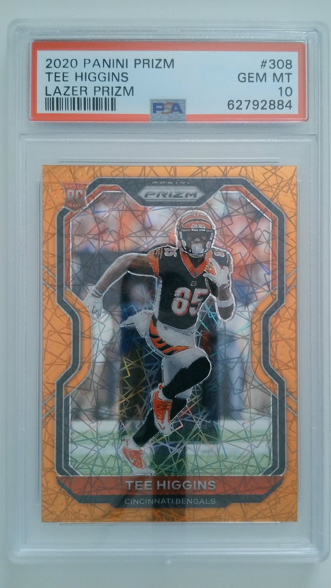 2020 Panini Prizm Lazer Prizm Tee Higgins #308 RC PSA 10
