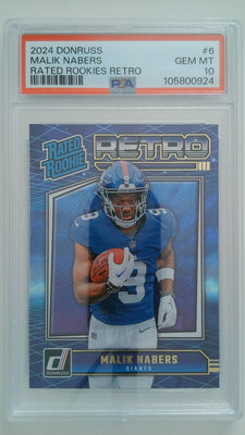 2024 Donruss Rated Rookies Retro Malik Nabers #6 RC PSA 10