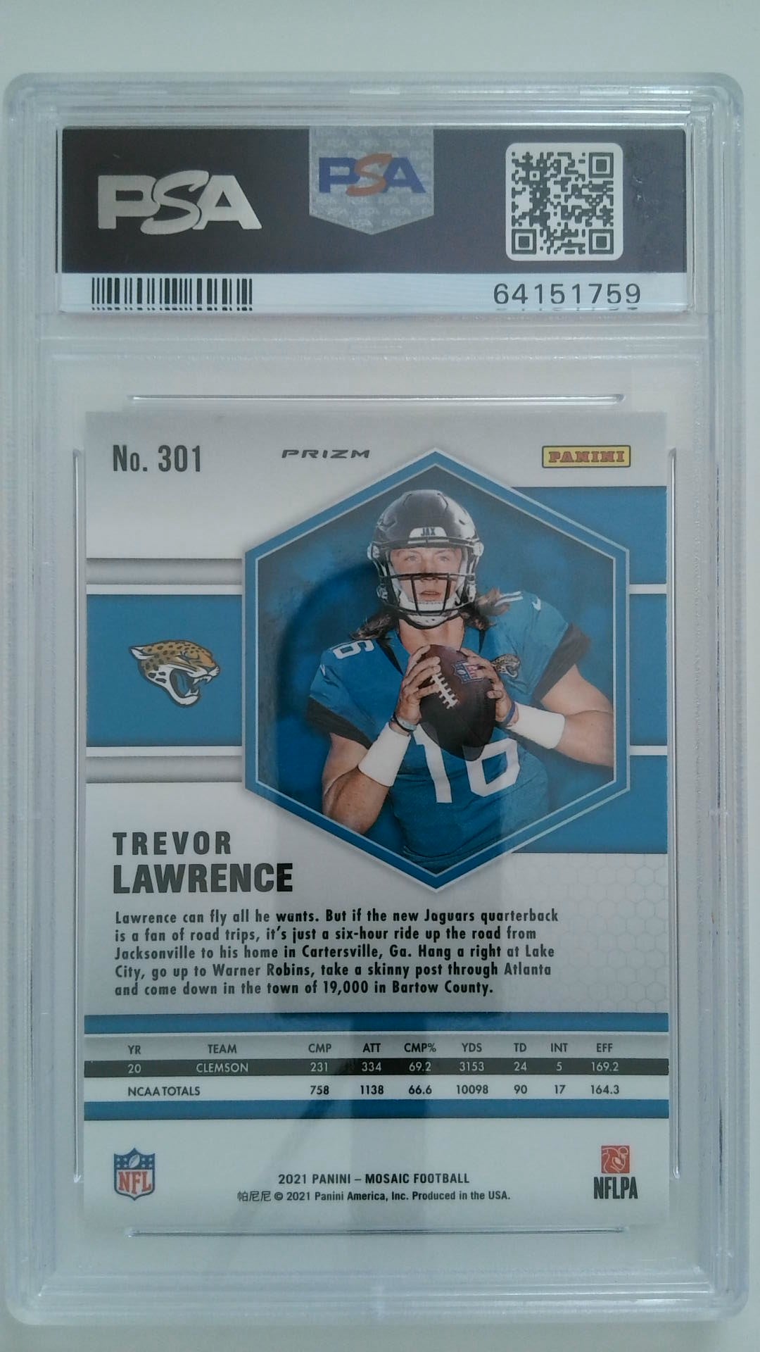 2021 Mosaic Camo Pink Trevor Lawrence #301 RC PSA 10