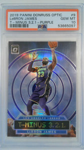 2019 Panini Donruss Optic T....Minus 3,2,1 - Purple LeBron James #9 PSA 10