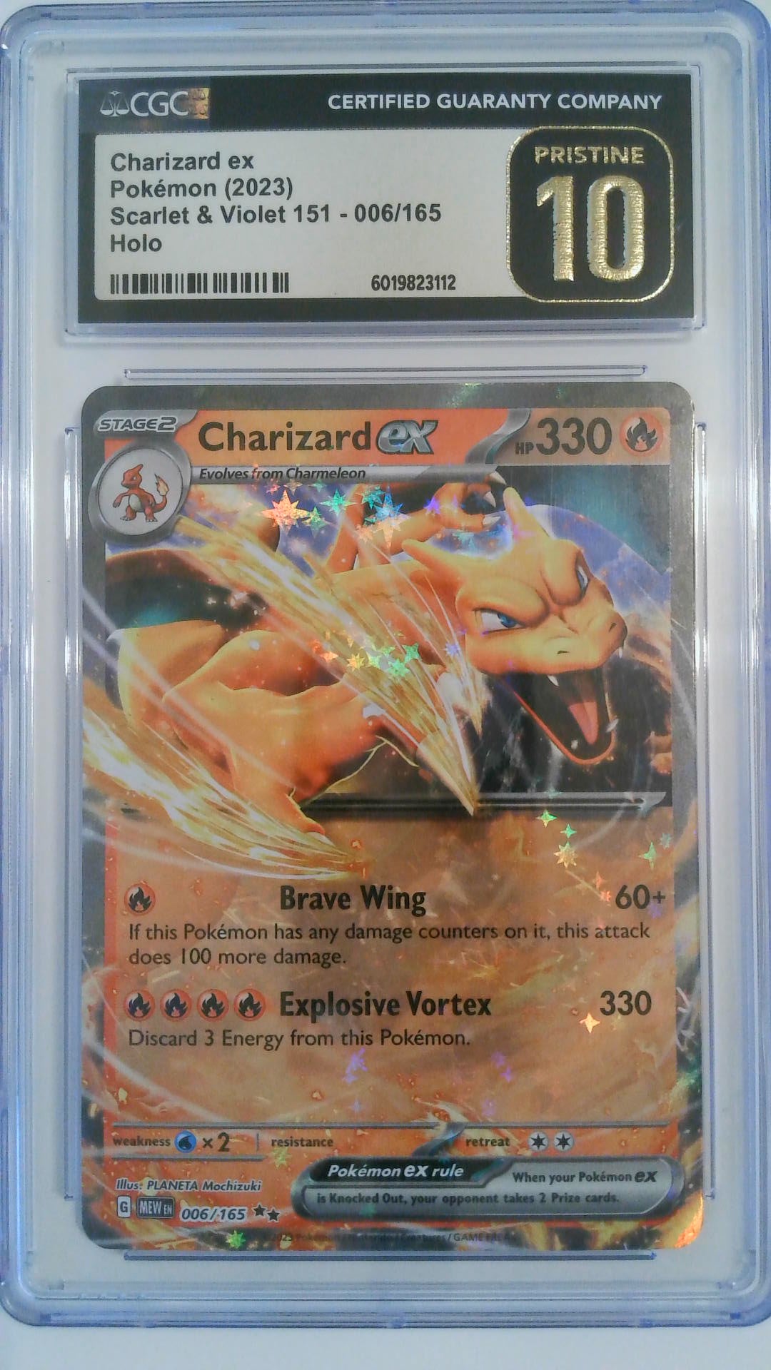 2023 Pokemon Scarlet & Violet 151 Charizard EX Holo #006/165 CGC 10