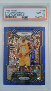 2023 Prizm Blue Fast Break 090/150 Shaquille O'Neal #181 PSA 10