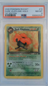 2000 Pokemon Rocket 1st Edition Dark Vileplume-Holo #13 PSA 8