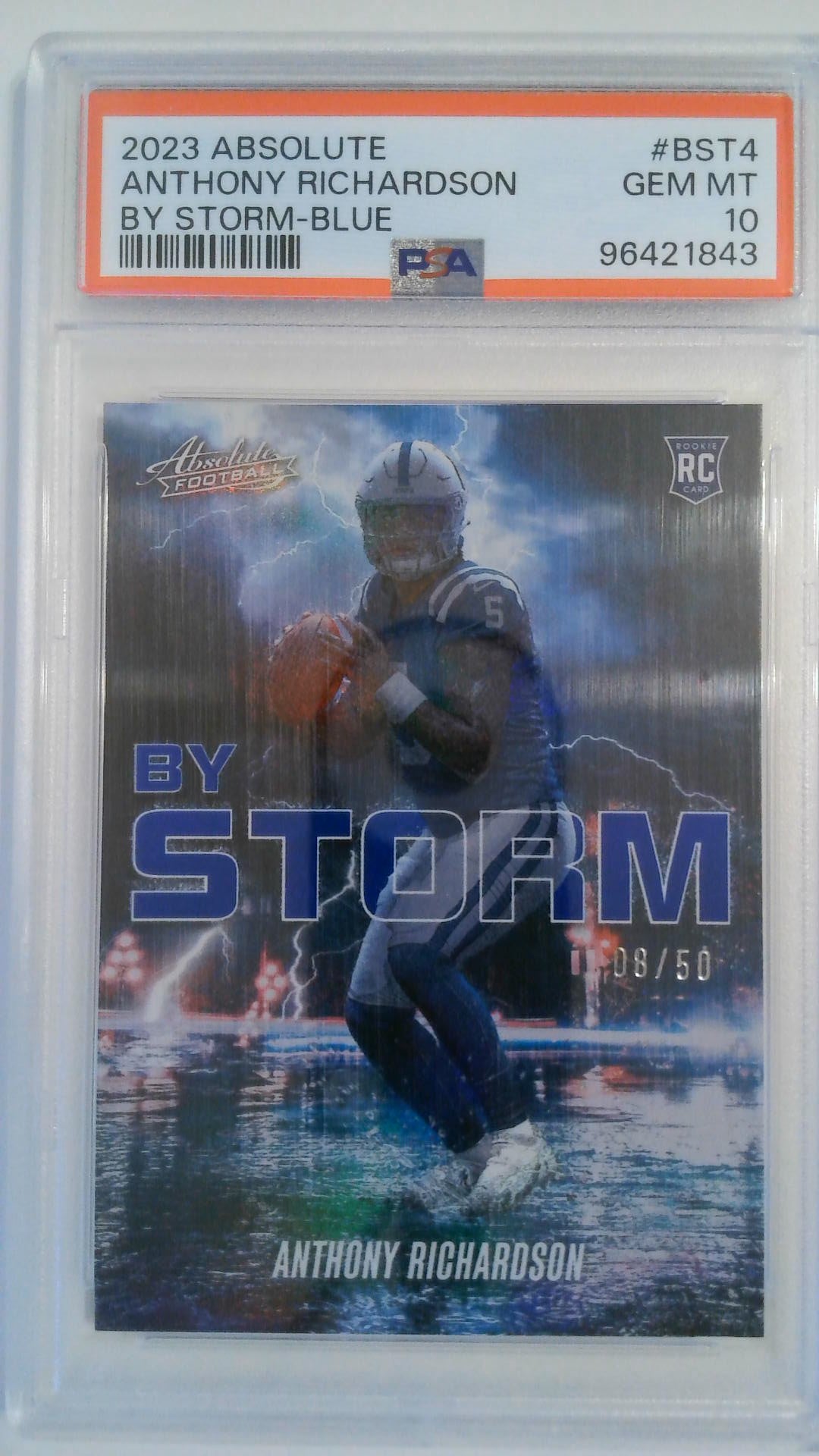 2023 Absolute By Storm-Blue 08/50 Anthony Richardson #BST4 RC PSA 10