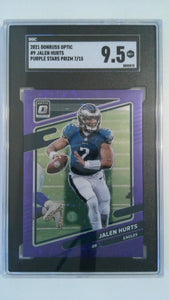 2021 Donruss Optic Purple Stars Prizm 7/15 Jalen Hurts #9 SGC 9.5