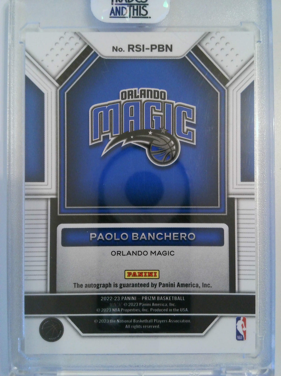 2022-23 Panini Prizm Rookie Signatures Paolo Banchero #RSI-PBN RC