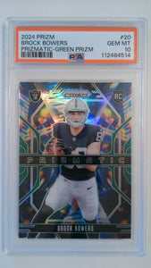 2024 Prizm Prizmatic Green Prizm Brock Bowers #20 RC PSA 10