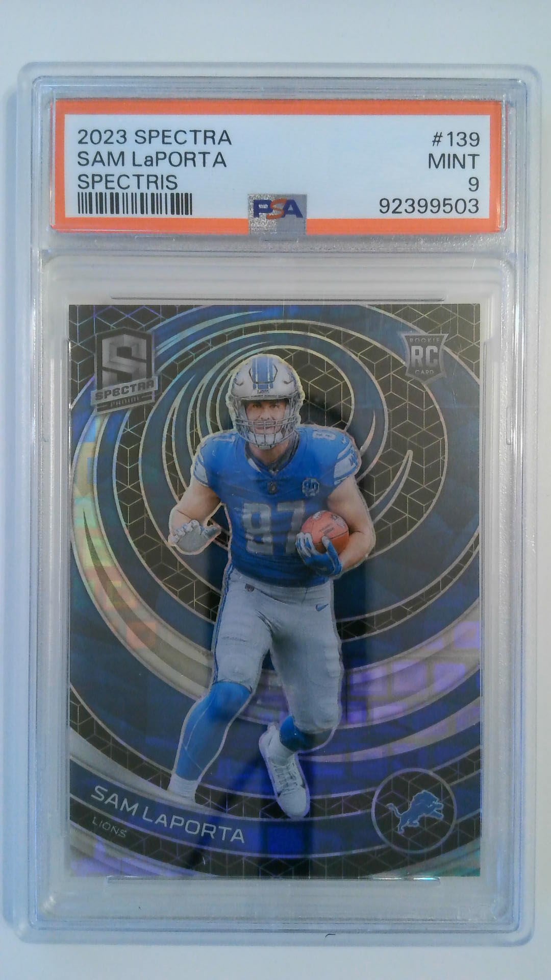 2023 Spectra Spectris 07/30 Sam LaPorta #139 RC PSA 9
