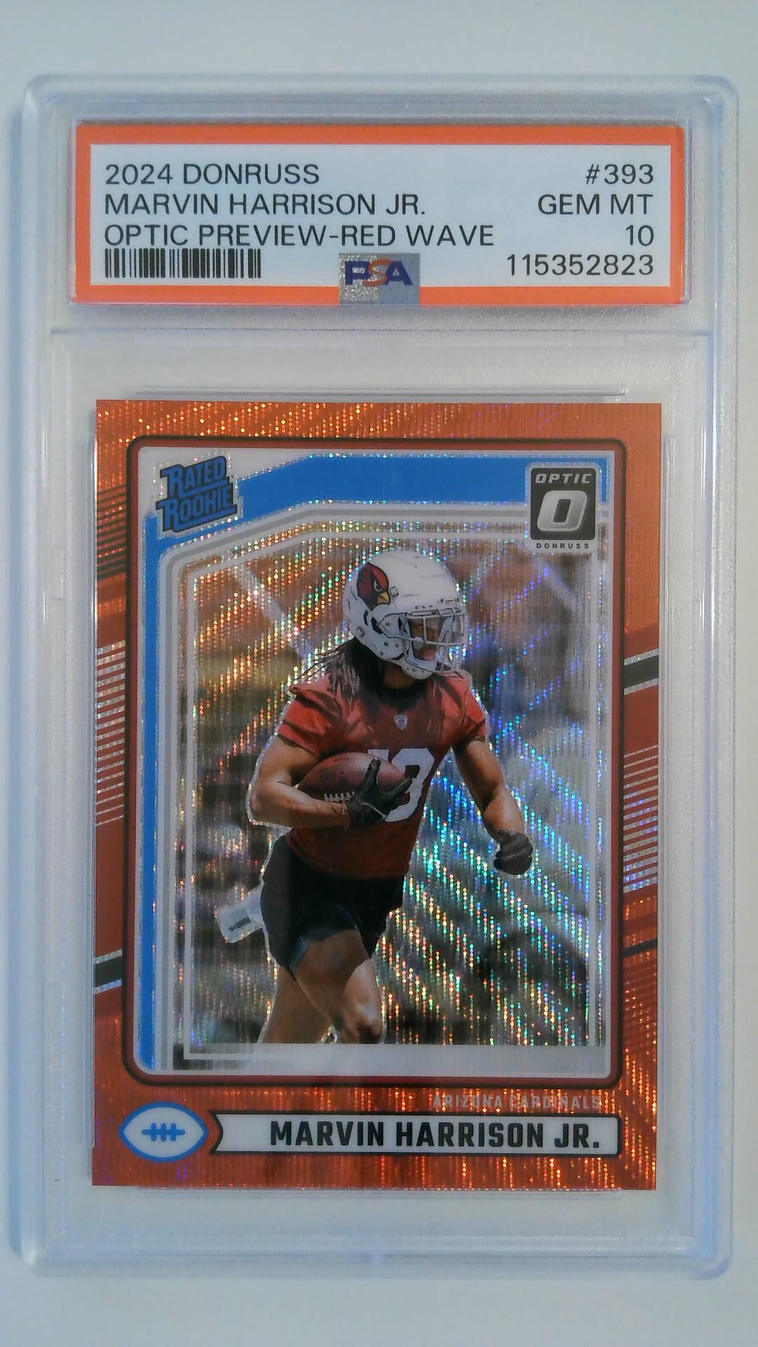 2024 Donruss Optic Preview Red Wave Marvin Harrison JR. #393 RC PSA 10