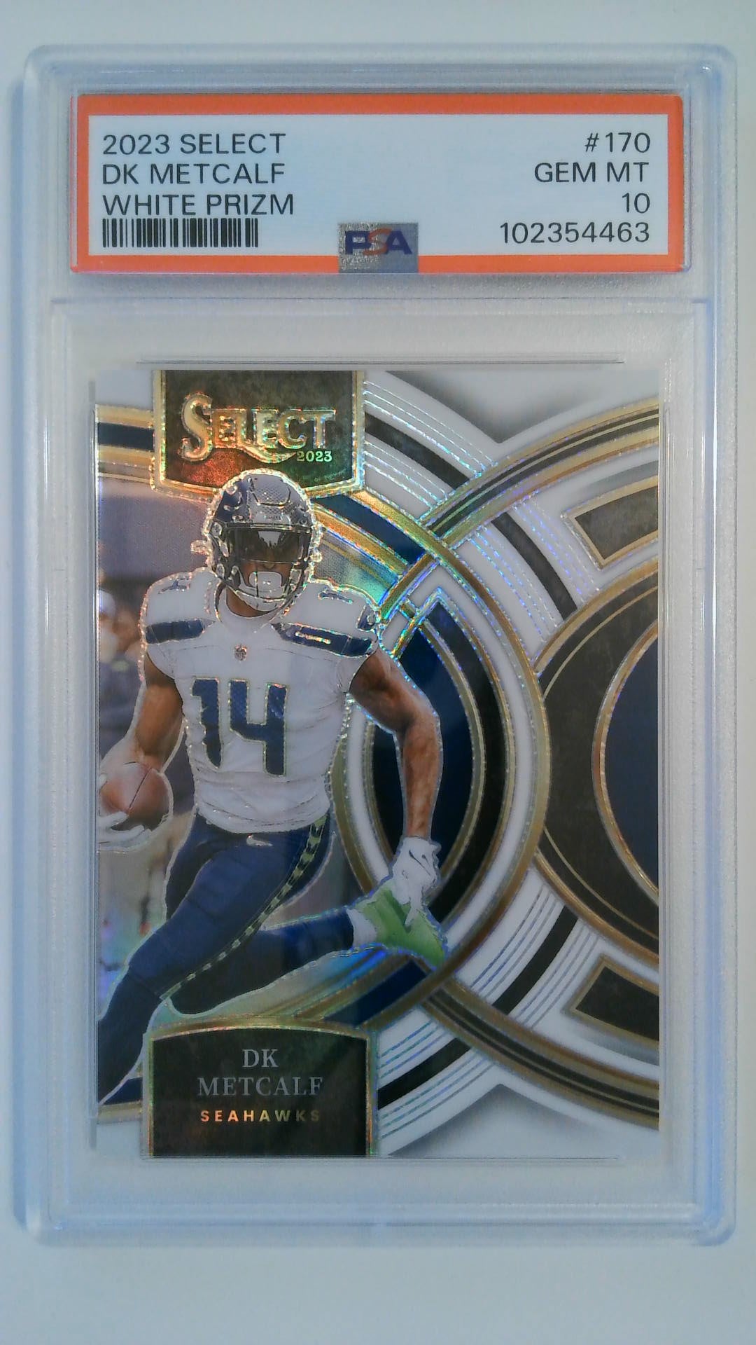 2023 Select White Prizm 32/35 DK Metcalf #170 PSA 10