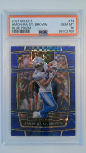 2021 Select Blue Prizm 162/199 Amon-Ra St. Brown #73 RC PSA 10