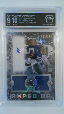 2023 Topps Composite Resurgence Amped Up Swatch Autograph 023/149 Anthony Richardson #RAUP-AR Arena Club 9/10
