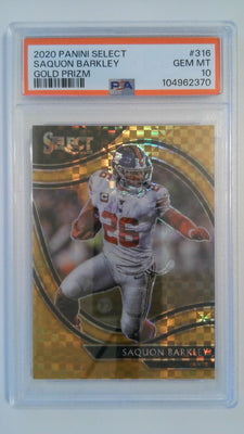 2020 Panini Select Gold Prizm 03/10 Saquon Barkley #316 PSA 10