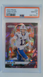 2024 Prizm Purple Ice 001/225 Josh Allen #28 PSA 10