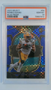 2022 Select Blue Prizm 007/199 Romeo Doubs #54 RC PSA 10