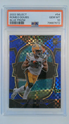 2022 Select Blue Prizm 007/199 Romeo Doubs #54 RC PSA 10