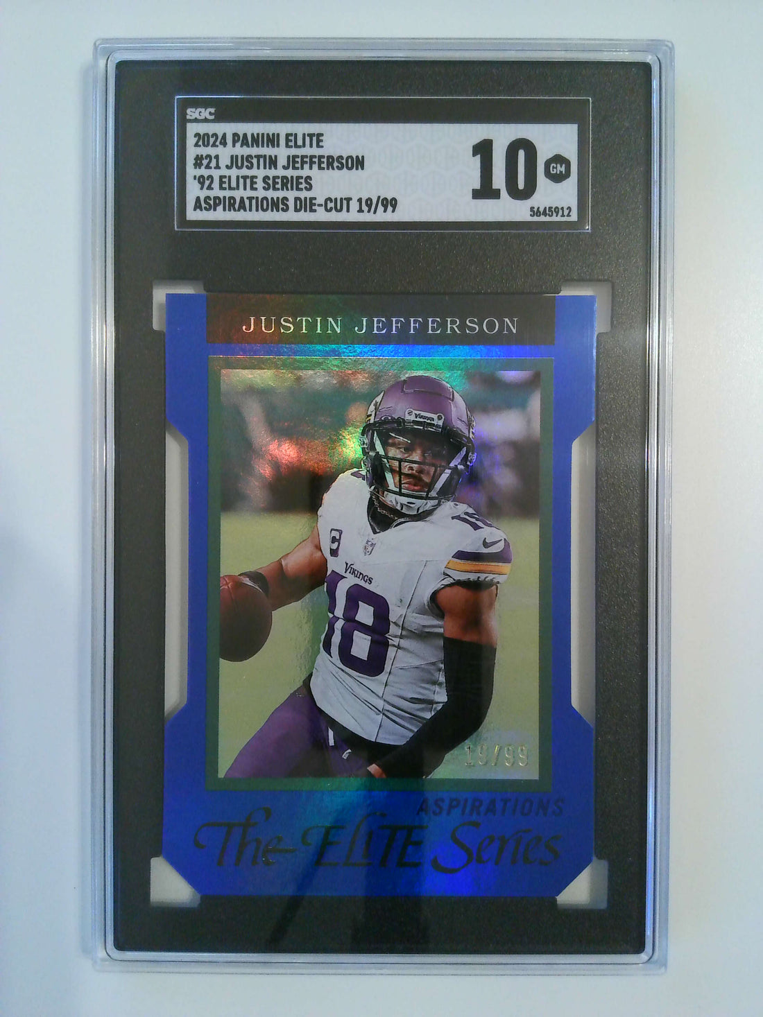 2024 Panini Elite '92 Elite Series Aspirations Die-Cut 19/99 Justin Jefferson #21 SGC 10