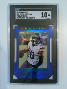 2024 Panini Elite '92 Elite Series Aspirations Die-Cut 19/99 Justin Jefferson #21 SGC 10