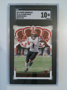 2021 Panini Chronicles Crown Royale Red 27/199 Ja'Marr Chase #CR-24 SGC 10