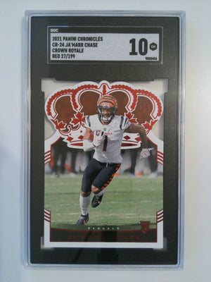 2021 Panini Chronicles Crown Royale Red 27/199 Ja'Marr Chase #CR-24 SGC 10